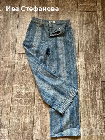 Нови елегантни висока талия светло сини дънкови дънкени панталони дънки Miu Miu