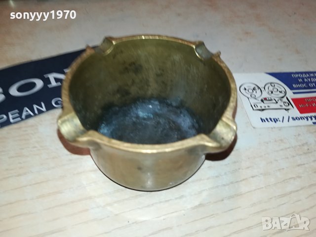 мед месингов пепелник 9х5см 2906231253, снимка 4 - Антикварни и старинни предмети - 41393031