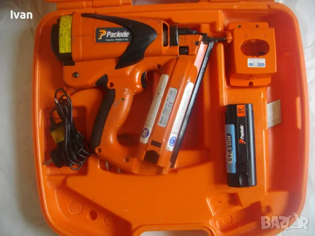 Газов Литиев ТАКЕР за пирони игли 32-63мм 34 градуса Професионален с 1 батерия PASLODE Impulse IM65A