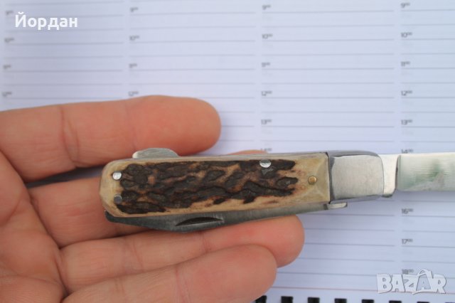 Миниатюрен ловен нож ГДР марка ''GML'' , снимка 2 - Антикварни и старинни предмети - 40629027