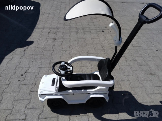 MERCEDES Кола за яздене с дръжка и сенник Mercedes-benz G350d бял, снимка 5 - Други - 53849697