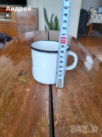 Старо емайлирано канче,чаша #12, снимка 3 - Други ценни предмети - 48852791