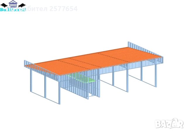 Конструкция за Автомивка 140м² - 17.14m x 8.16 m