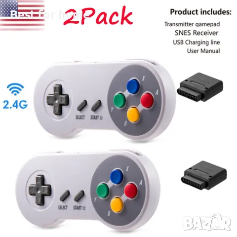 Контролери за SNES/SFC с 2.4G безжичен адаптер