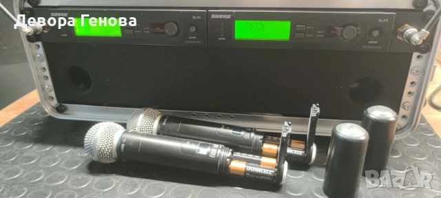 Микрофони- професионален сет 2х Shure SLX4/SLX2 SM58 (R5) в Кейс Proel, снимка 7 - Микрофони - 53473371