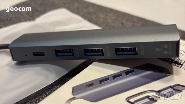 5in1 USB v.3.0/Type-C HUB (Нов.G-Lan.3xUSB v.3.0.Type-C), снимка 6 - Друга електроника - 52531708