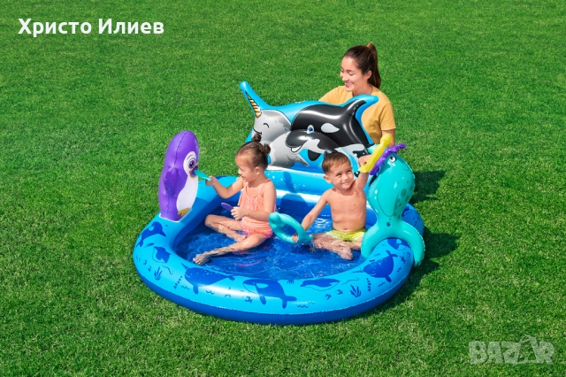 Надуваем детски басейн Bestway с животни 134 x 131 x 73 см, снимка 2 - Басейни и аксесоари - 51906772