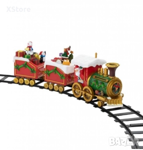 Светещо и музикално коледно влакче с релси, снимка 5 - Музикални играчки - 52441300
