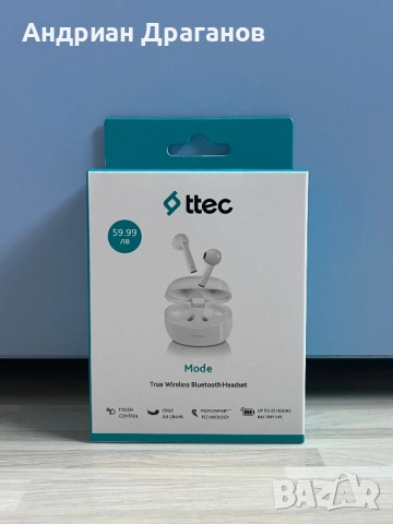 Безжични слушалки ttec - TWS Mode, бели