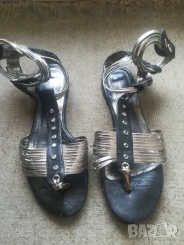 сандали в черно и сребърно, снимка 3 - Сандали - 49490349