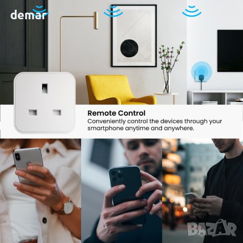 Интелигентен щепсел UPXNBOR, Wi-Fi контакт (4 в пакет), снимка 4 - Друга електроника - 42280599