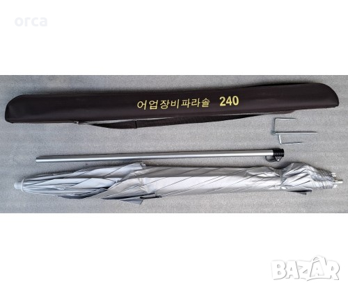 Чадър Bronze за риболов и плаж с UV защита 2.20/2.40/2.60 м, снимка 3 - Такъми - 41599910