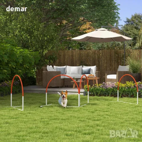 PawHut Комплект оборудване за ловкост на кучета, оранжев, снимка 2 - За кучета - 48489460