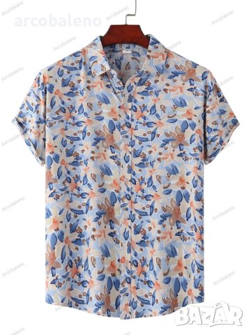 Мъжка памучна ежедневна риза с къс ръкав в плътен цвят, 10цвята , снимка 13 - Ризи - 41211154