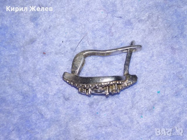 СРЕБЪРНА АЖУРНА СКЪПОЦЕННА ОБЕЦА СРЕБРО 925 АНГЛИЯ с ИСКРЯЩИ ФАСЕТИРАНИ КАМЪНИ ЦИРКОНИЙ 38210, снимка 5 - Обеци - 40938237