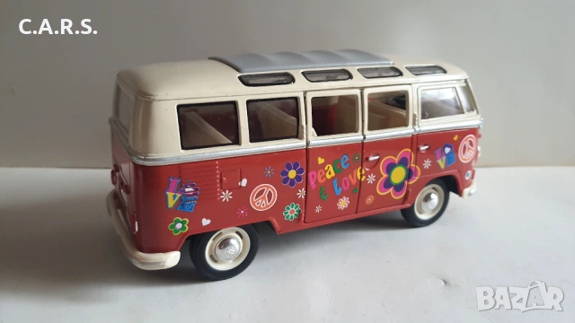 Kinsmart Volkswagen T1 Samba Bully Bus - Мащаб 1:24, снимка 5 - Колекции - 53062687