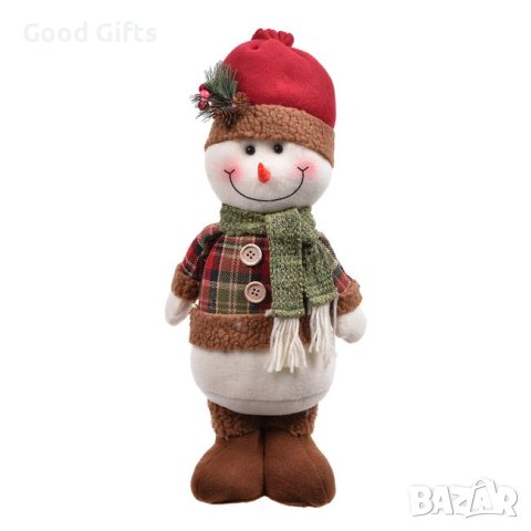 Коледен Снежен човек, Червена шапка, 40см