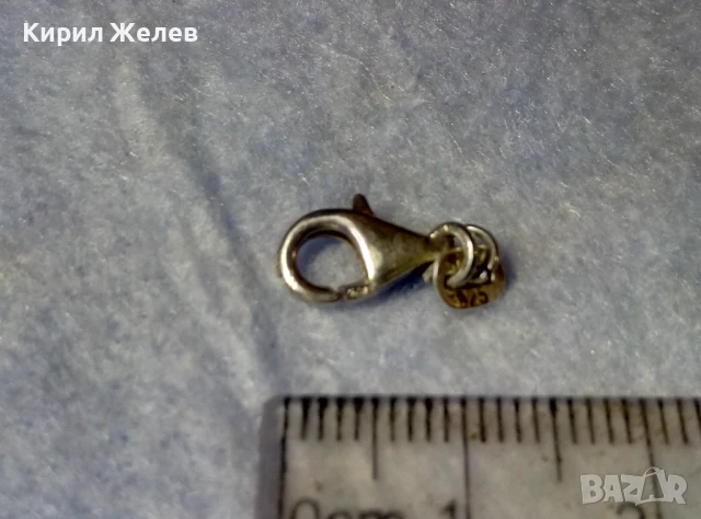 СТАРА СРЕБЪРНА КАРАБИНКА ЗАКОПЧАЛКА За КОЛИЕ ЛАНЕЦ ВЕРИЖКА ГРИВНА СРЕБРО 925 ПРОБА 50456, снимка 3 - Други - 50510822