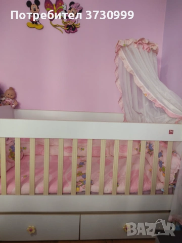 Детско легло за Момиче, снимка 3 - Бебешки легла и матраци - 53450003