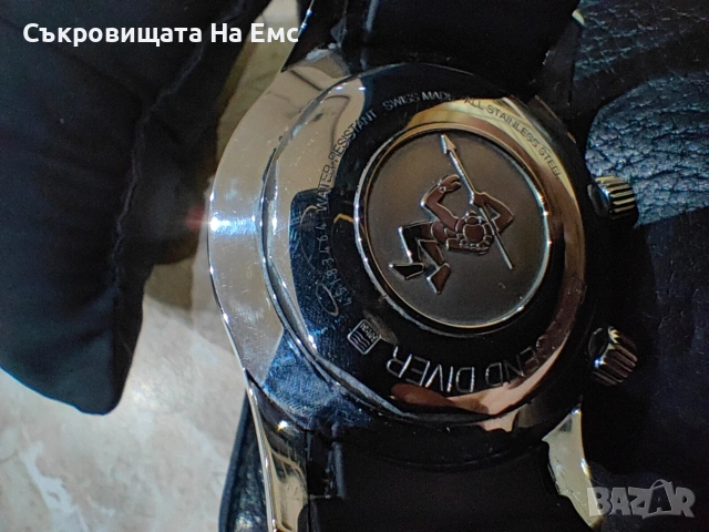 Longines Heritage Legend Diver Black Dial Rubber 42 mm Men's Watch L3.774.4.50.9, снимка 6 - Смарт часовници - 53262854