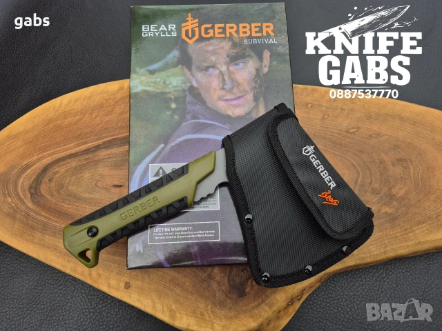 Къмпинг брадва GERBER Bear Grylls с калъф, снимка 11 - Ножове - 53298346