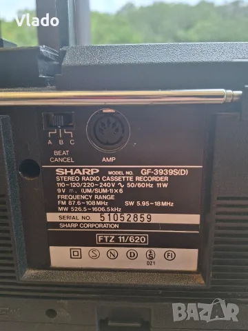SHARP GF-3939 S(D) - ретро стерео радиокасетофон, снимка 7 - Радиокасетофони, транзистори - 55725354
