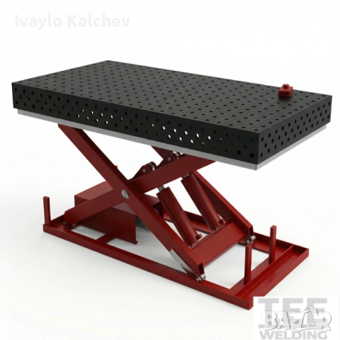 Заваръчна маса Hobby 2400×1200 х 8 мм - хидравлична повдигаща система