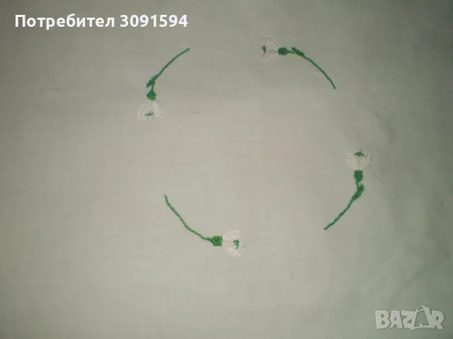 Ретро ръчно направена , ръчно бродирана покривка за маса , снимка 5 - Покривки за маси - 50428817