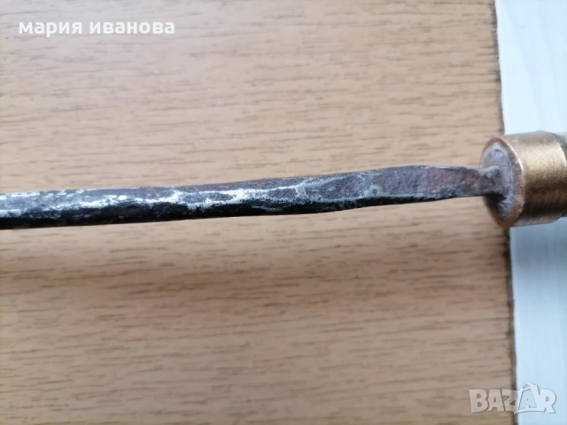 Старо ковано острие шиш шпага с дръжка от рог с тайник и корона, снимка 11 - Антикварни и старинни предмети - 53301078