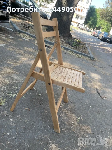 Дървен сгъваем стол, снимка 1