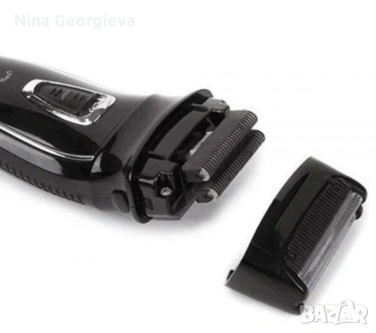 Тример за мъже Kemei KM-8013 с миеща се глава, Черен, снимка 4 - Тримери - 53284424