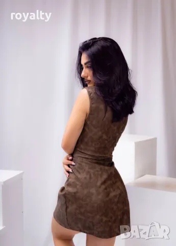 Кафява дамска рокля , снимка 3 - Рокли - 50375094