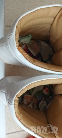 Бели лачени високи обувки с връзки на платформа., снимка 8 - Дамски ежедневни обувки - 41898871