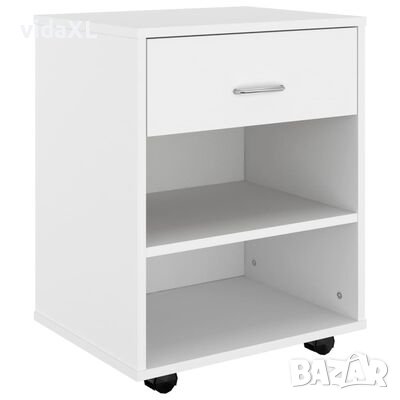 vidaXL Подвижен шкаф, бял, 46x36x59 см, ПДЧ（SKU:808467, снимка 1
