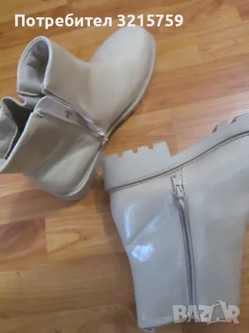 Нови дамски ботуши KIABI ,номер 42,бежови, еко кожа, снимка 7 - Дамски боти - 49222072