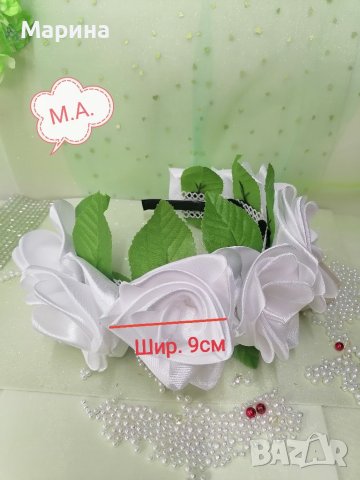 Диадема " 7 бели рози ", снимка 7 - Аксесоари за коса - 41589034