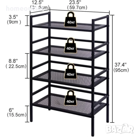 ПРОМОЦИЯ Метален стелаж за съхранение с висока товароносимост JINHUI X001GQAQYF, снимка 4 - Етажерки - 52801266