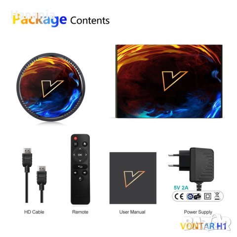 TV Box Vontar H1, 2/16GB, Smart TV, ТВ Бокс, 4K HDR, IPTV, WiFi 6, SlimBoxTv, Android 12, снимка 7 - Приемници и антени - 41425135