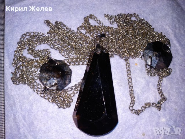 РАЗКОШНО КОЛИЕ ФЕШЪН ОГЪРЛИЦА БЛАГОРОДНА СТОМАНА с ФАСЕТИРАН ОПУШЕН КРИСТАЛ / КВАРЦ 37110, снимка 15 - Колиета, медальони, синджири - 41681958