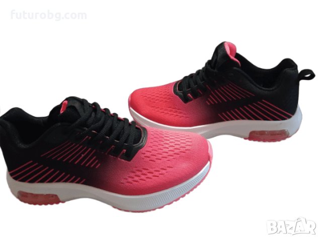 Олекотени маратонки в розово и черно преливащо