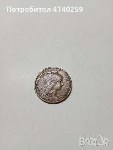 ФРАНЦИЯ МОНЕТА 5 САНТИМА 1915 Г , снимка 2 - Нумизматика и бонистика - 53183726