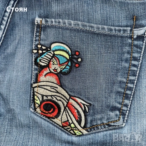 Vintage Ed Hardy Geisha Embroidered wmns Jeans, снимка 3 - Дънки - 52021073