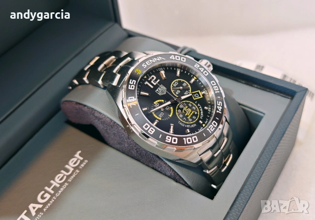  TAG Heuer Formula Ayrton Senna Special Edition 43 mm CAZ101AF.BA0637 чисто нов кутия 100% оригинал, снимка 12 - Мъжки - 53680954