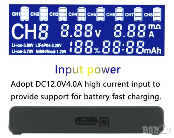 LiitoKala Engineer Lii-S8 Професионално Смарт Универсално Зарядно за 8х Акумулаторни Батерии 18650 +, снимка 6 - Аксесоари за електронни цигари - 41520150