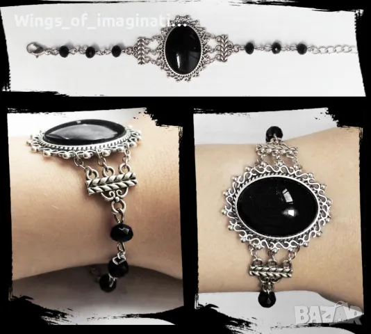 Черна гривна ръчна изработка