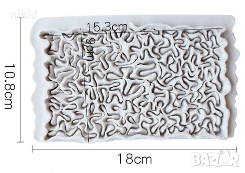 Гънки къдрички текстура релефна пано силиконов молд форма декорация торта фондан, снимка 4 - Форми - 41933754