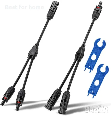 Комплект  кабелни разклонители и конектори MC4 Y 2в1 за соларни панели