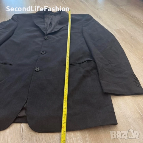 Винтидж вълнено черно сако Pierre Balmain, размер 52, снимка 4 - Сака - 52469939