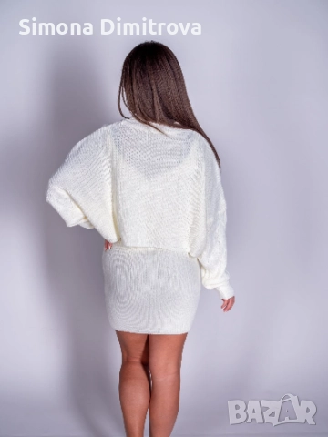 Плетена рокля с пуловер- бяло-Katia, снимка 2 - Рокли - 52659723