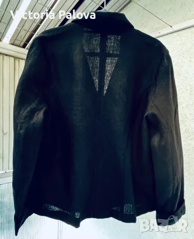 Прекрасно дизайнерско  яке-сако от груб лен LUI E LEY, снимка 15 - Сака - 47656238